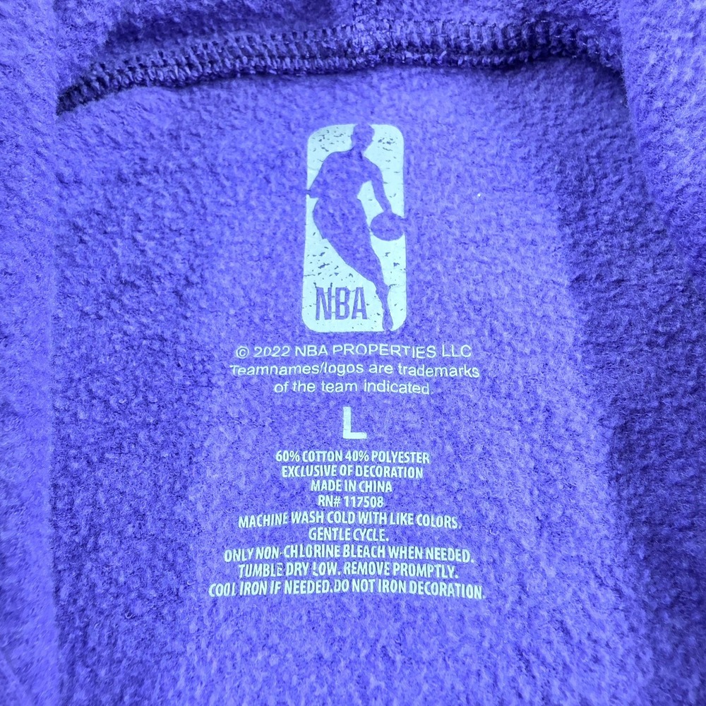 NBA Los Angeles Lakers Hoodie Purple All Over Print Chenille Logo Mens Large - Picture 7 of 9